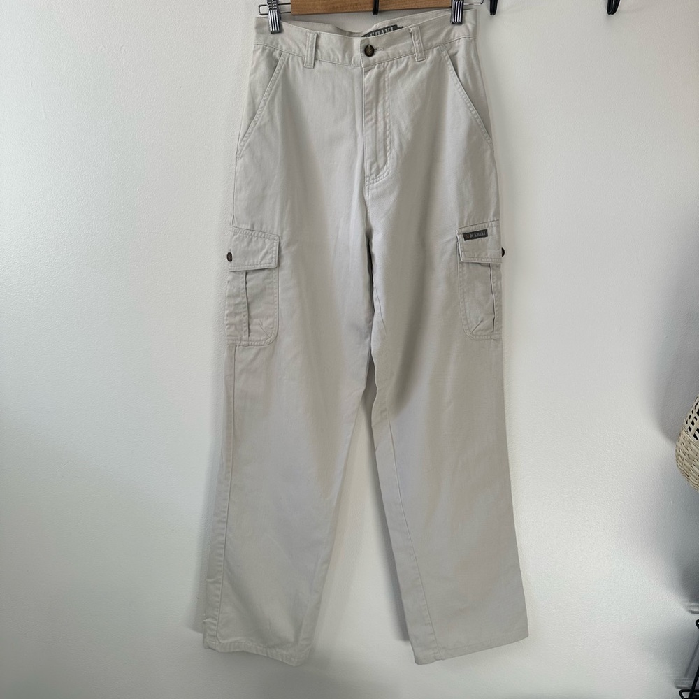 DC Khaki Light Beige Cargo Pants High Rise Straight Leg Trousers